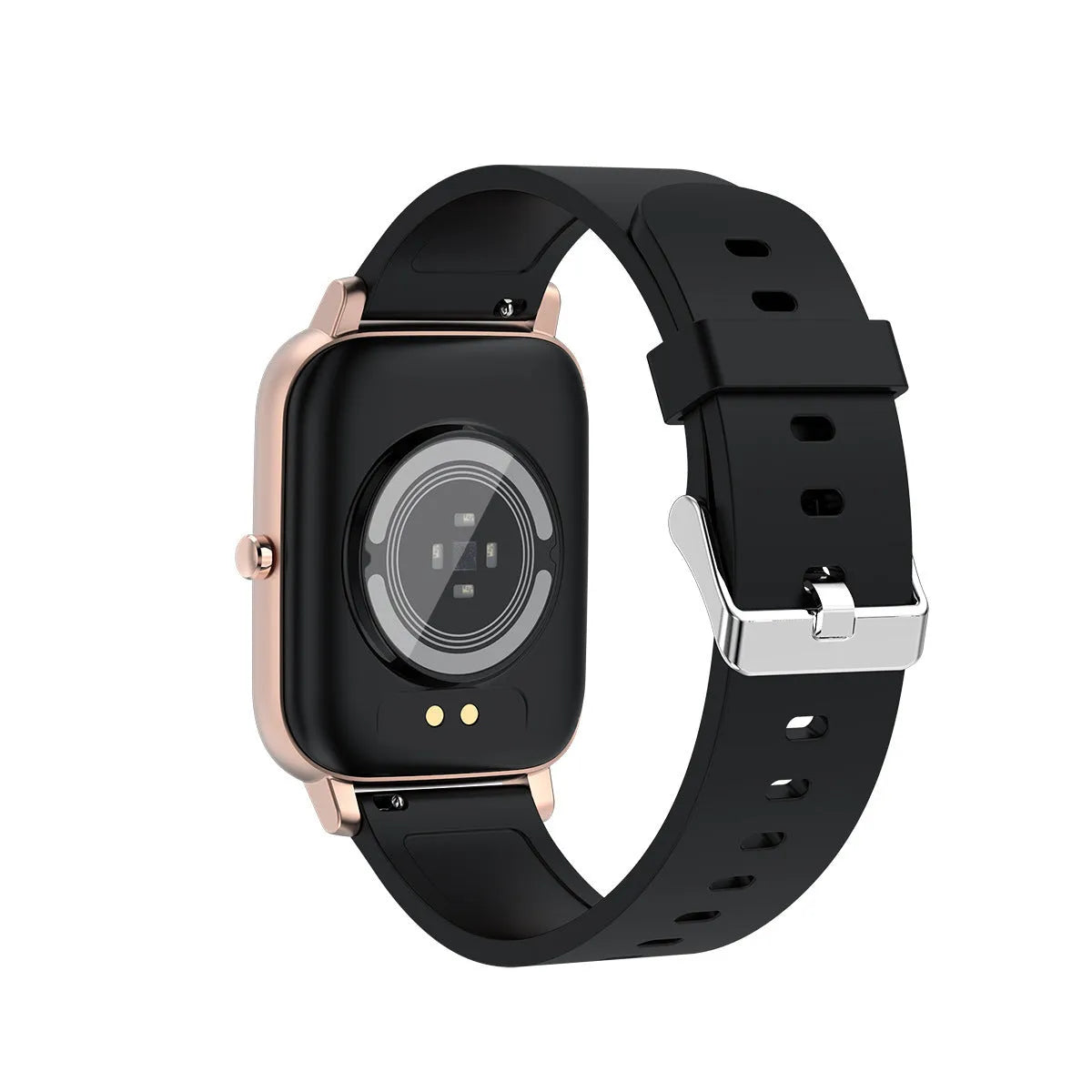 H80 black sports smart watch with ECG monitoring on a wrist, showing the 1.69-inch touch screen display.