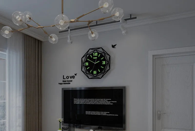 Acrylic wall clock with white dial and green frame, silent sweeping movement, 40cm size
