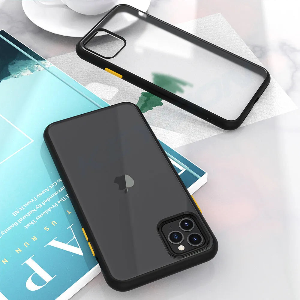 Protective cover frosted shell for iPhone 11 Pro in black with TPU PC material and corner airbags