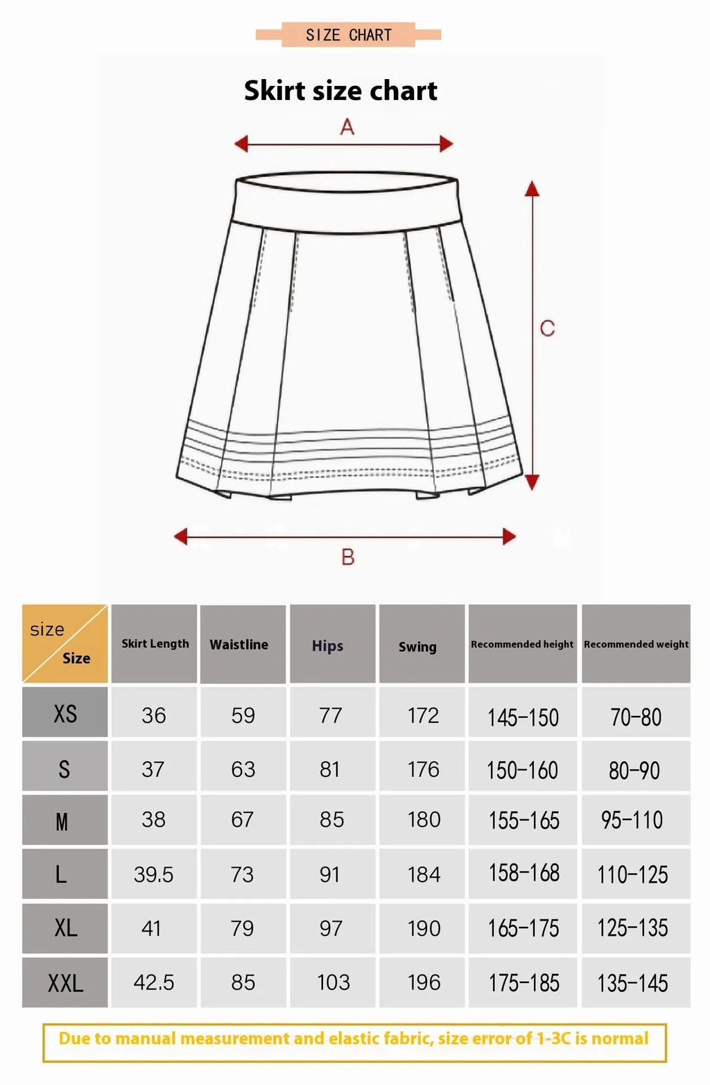 Women's high waist half-length breathable sports skirt in Blue for golf, tennis, badminton, sizes XS-XXL