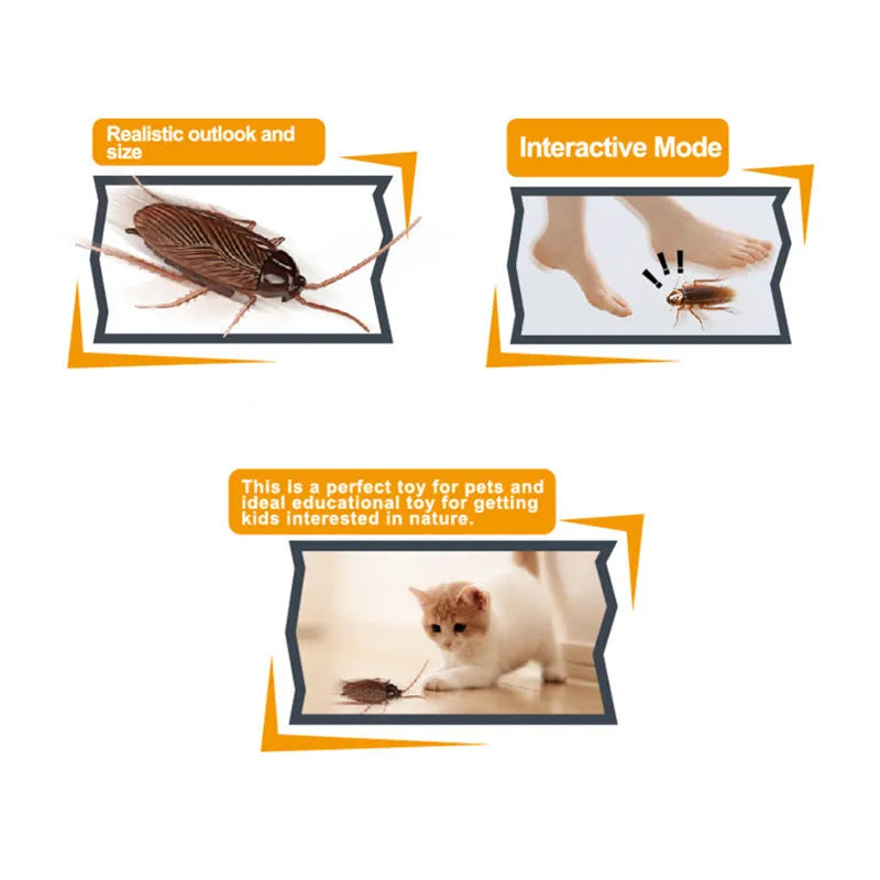 Vibration brush walking trick simulation electric pet toy plastic 11x5 cm realistic cockroach design on floor