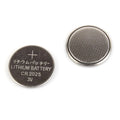 3V button battery CR2032 alkaline cell 20mm diameter on white background