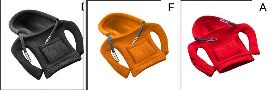 Cloth gear shift knob hoodie cover in various colours on a car gear stick.