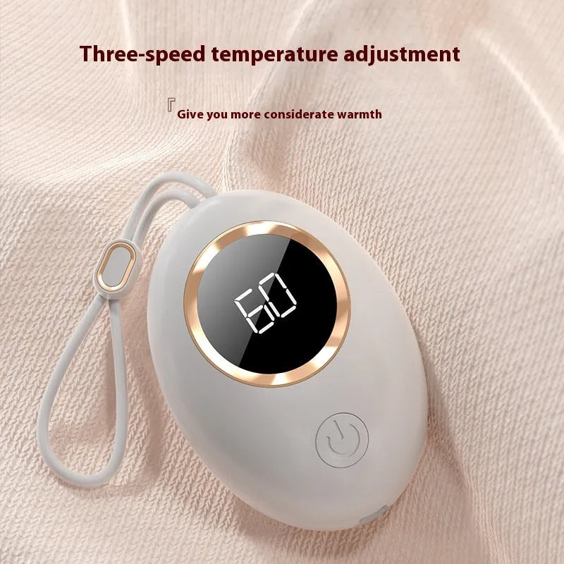 USB rechargeable hand warmer with digital display in multiple colour options