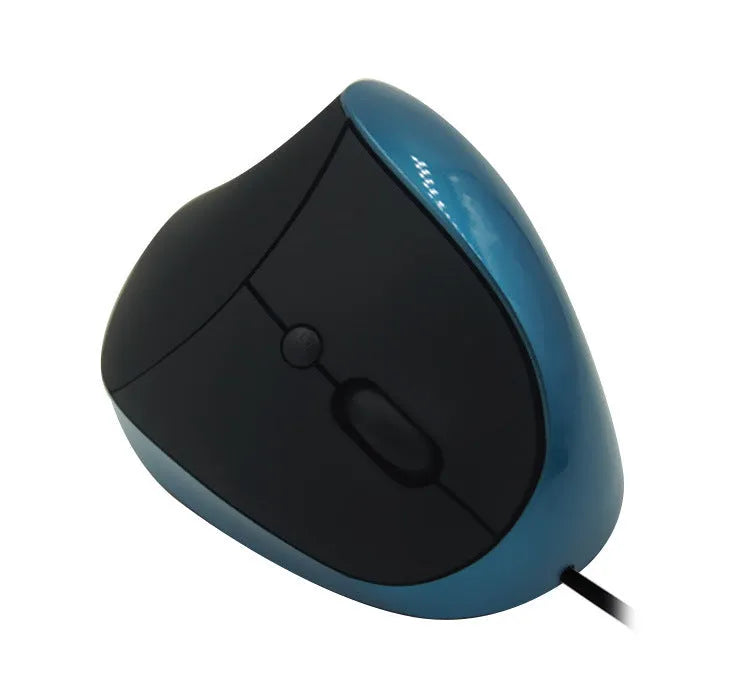 Vertical wired USB ergonomic mouse in black with six buttons and 1.3m cable