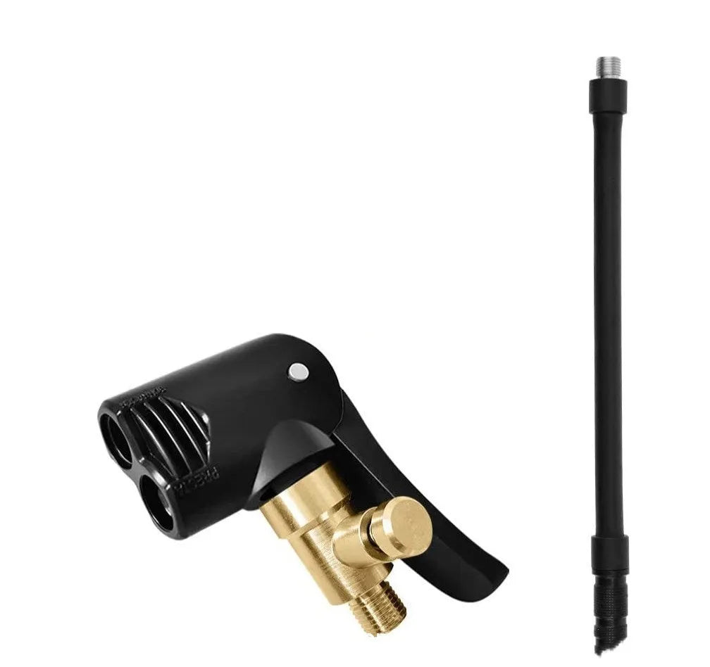 Vehicle air conversion inflatable chuck two-in-one nozzle with two connectors and 16cm clarinet