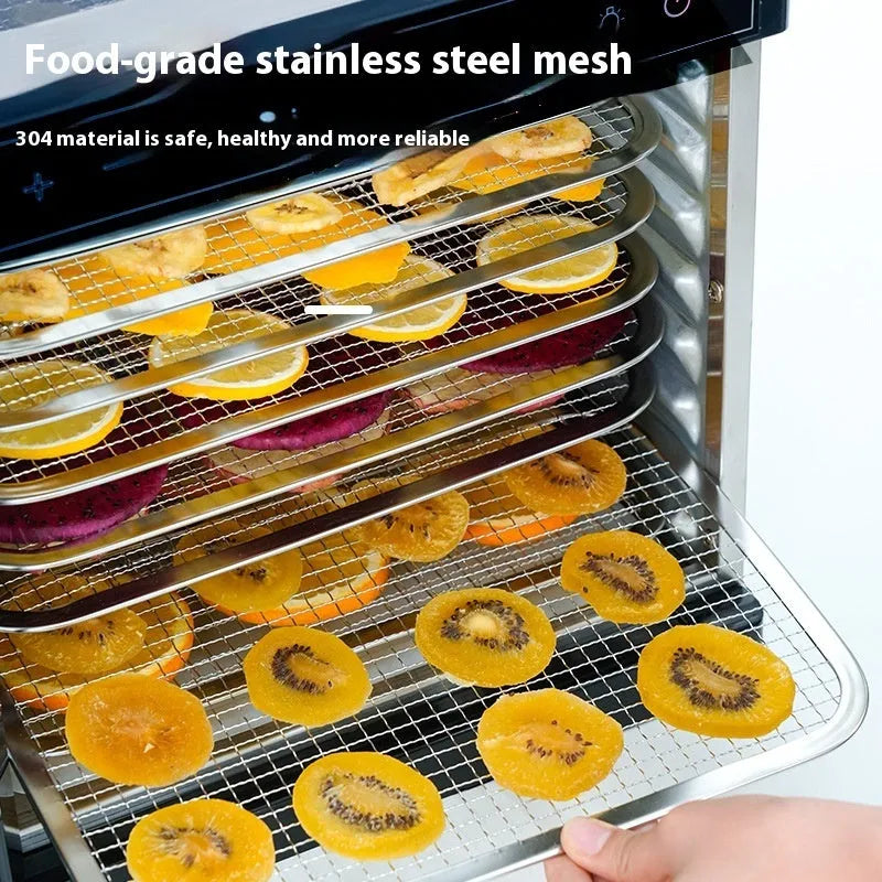 Stainless steel fruit dehydrator machine with visual skylight window and multiple drying trays