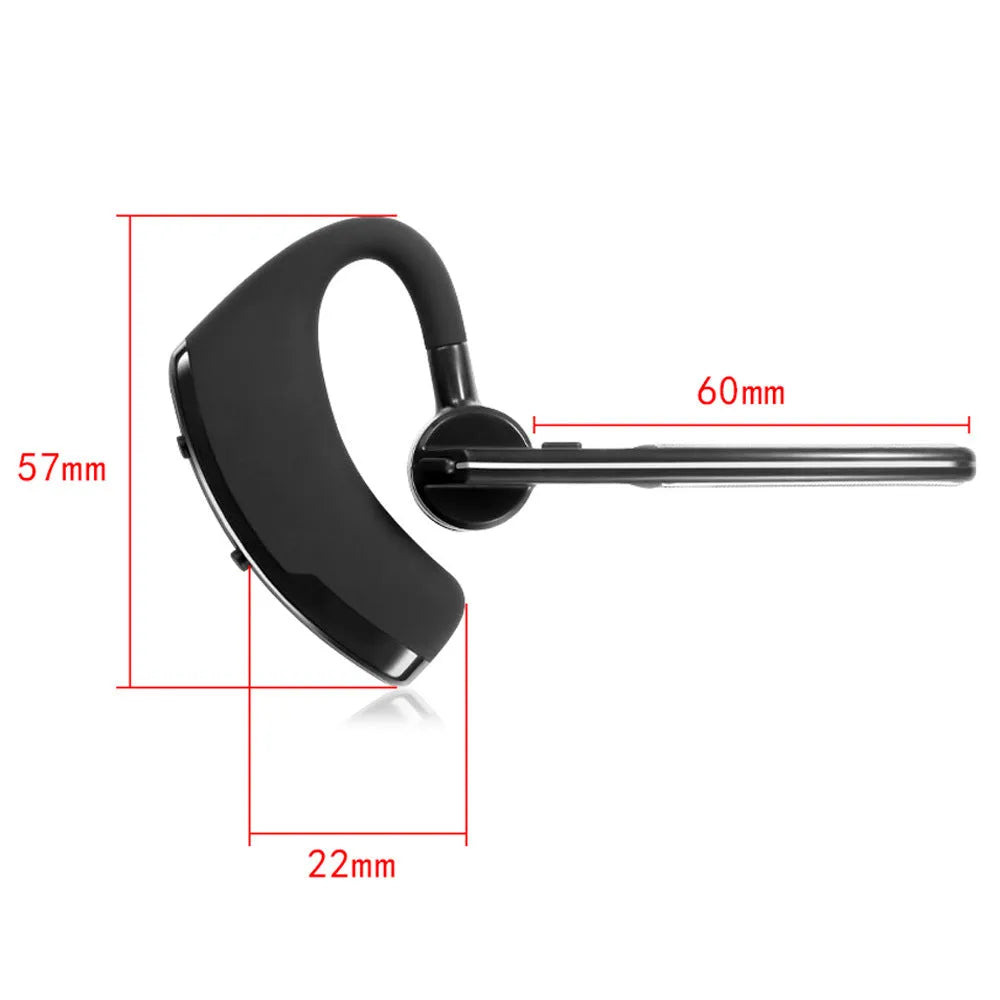 V9 Jerry black Bluetooth headset with ear hook and microphone for hands-free calls