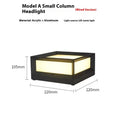 LED outdoor waterproof solar column light aluminium housing IP54 220x100mm and 270x130mm sizes