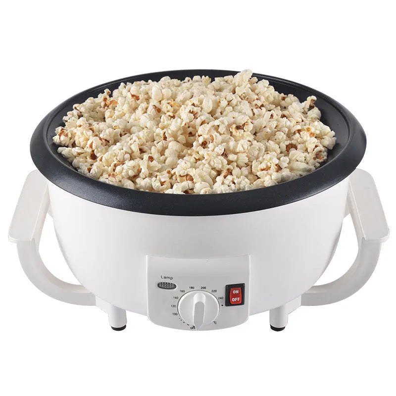White electric coffee roasting machine with 750g capacity drum roaster for home use