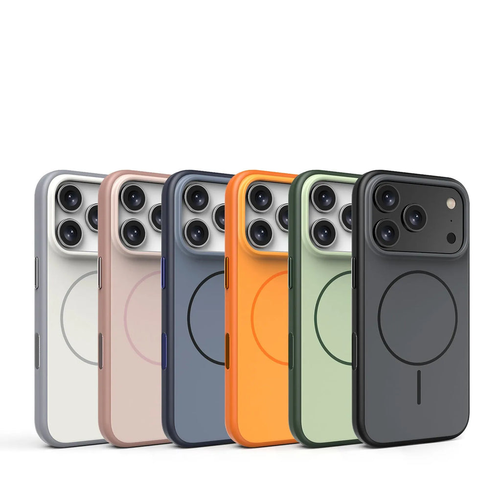 Frosted magnetic TPU protective case for iPhone 17 series in black matte finish