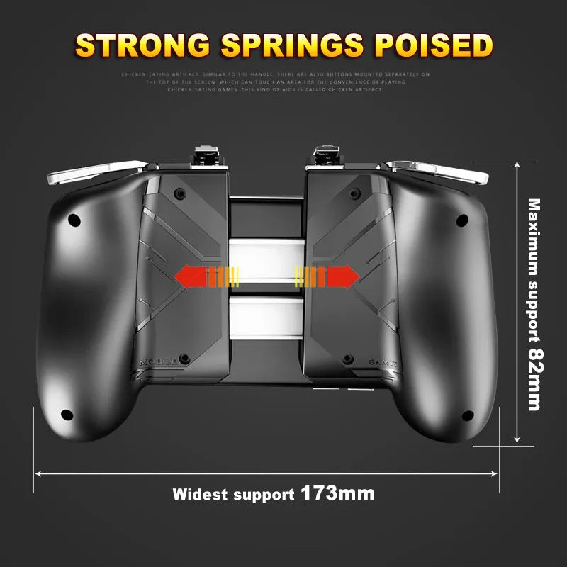 Multifunctional mobile game controller handle in black, blue, or white colours with Bluetooth connectivity