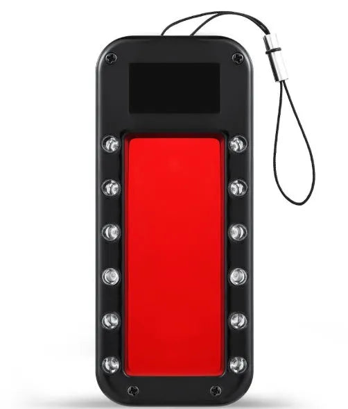 Red reverse camera detector with scanner window for finding hidden lenses