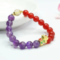Amethyst Red Agate Bracelet for women, 8mm beads, Chinese style natural crystal jewellery