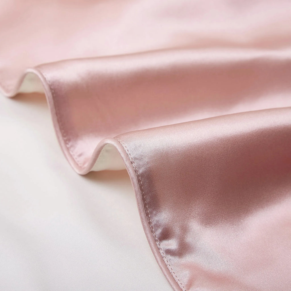 Pure mulberry silk pillowcase in palace luxury style, 48x74cm, inlaid rope edge, reactive printing, available in multiple colours