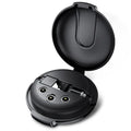 3-in-1 magnetic retractable style charger in black with 1m cable for universal phone charging