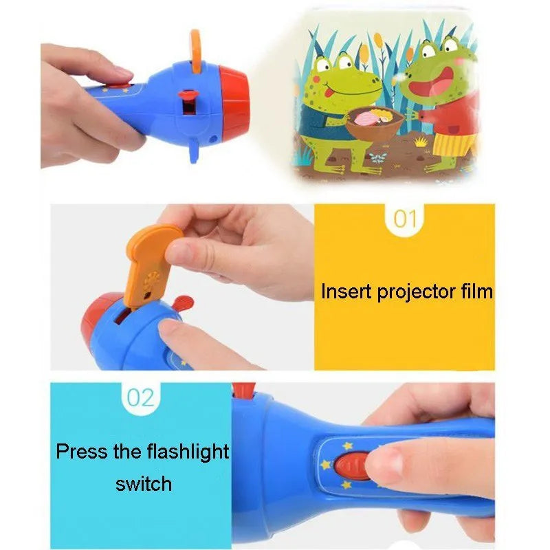 SmartKids kids storybook projector torch with four colourful projection discs