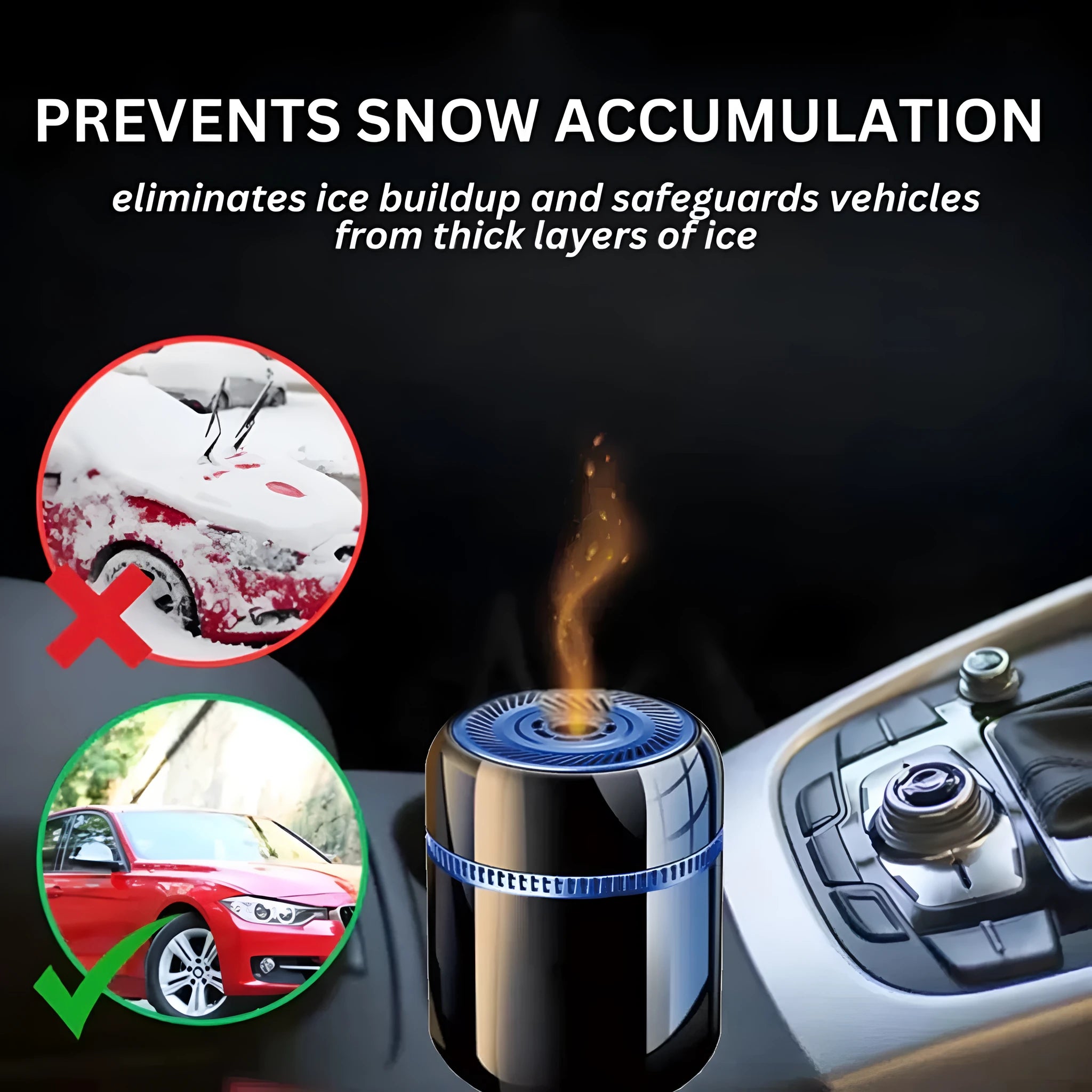 Car windshield defroster compact 5.6x6.8cm heated tool for snow melting