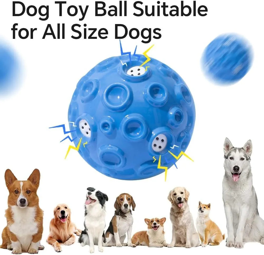Durable rubber dog ball toy with textured surface for aggressive chewers and teeth cleaning.