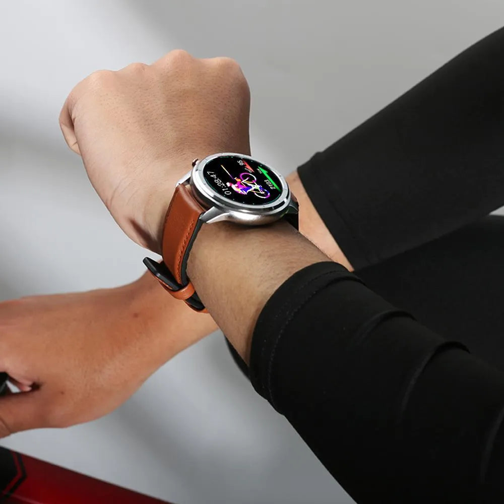 LEMFO LF26 smart bracelet showing 1.3-inch touchscreen on wrist
