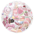 63 piece decorative sticker pack showing pink heart patterns with realistic 3D printing effects