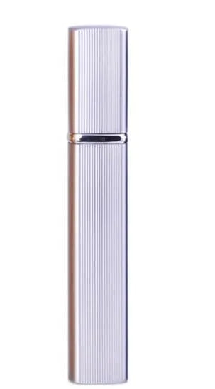 12ml aluminum perfume tube square empty bottle with glass liner in silver finish