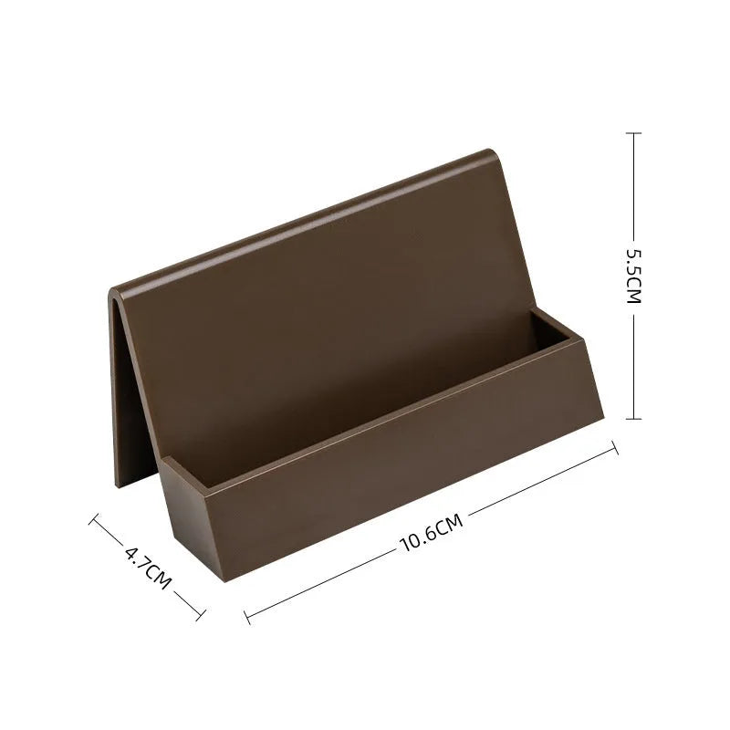 Creative PS business card stand geometric shape 2mm thickness holds 20 cards brown