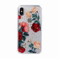 Fashion TPU phone case with gold foil epoxy finish and broken flower decoration for iPhone