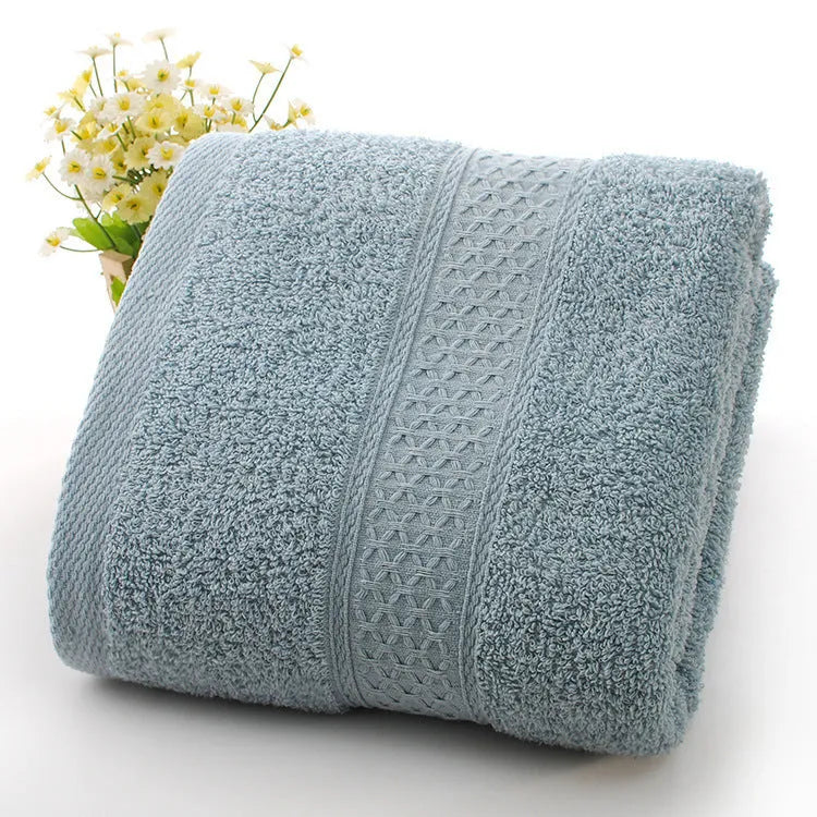 Thickened cotton bath towel in Dark Blue, weak-twist yarn, 80% cotton blend, foldable