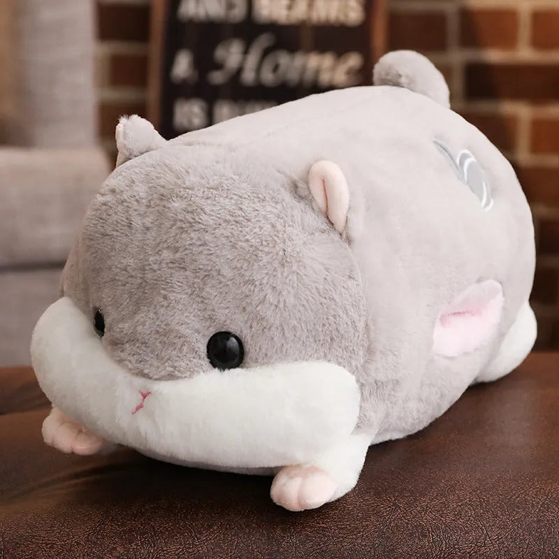 Cute hamster pillow in cotton fabric with PP cotton filling, available in 50cm 70cm 90cm sizes and four colours