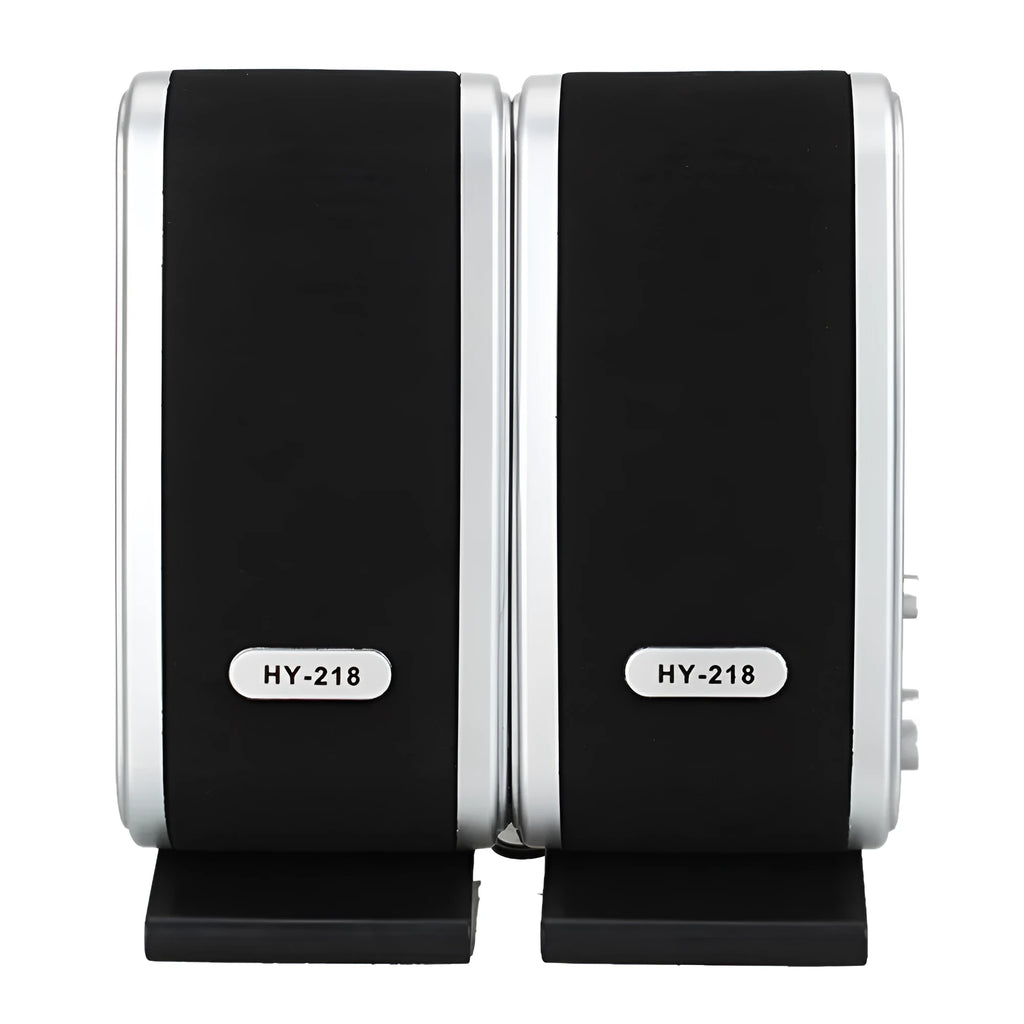 Black notebook mini speaker with USB cable for laptop computer stereo audio