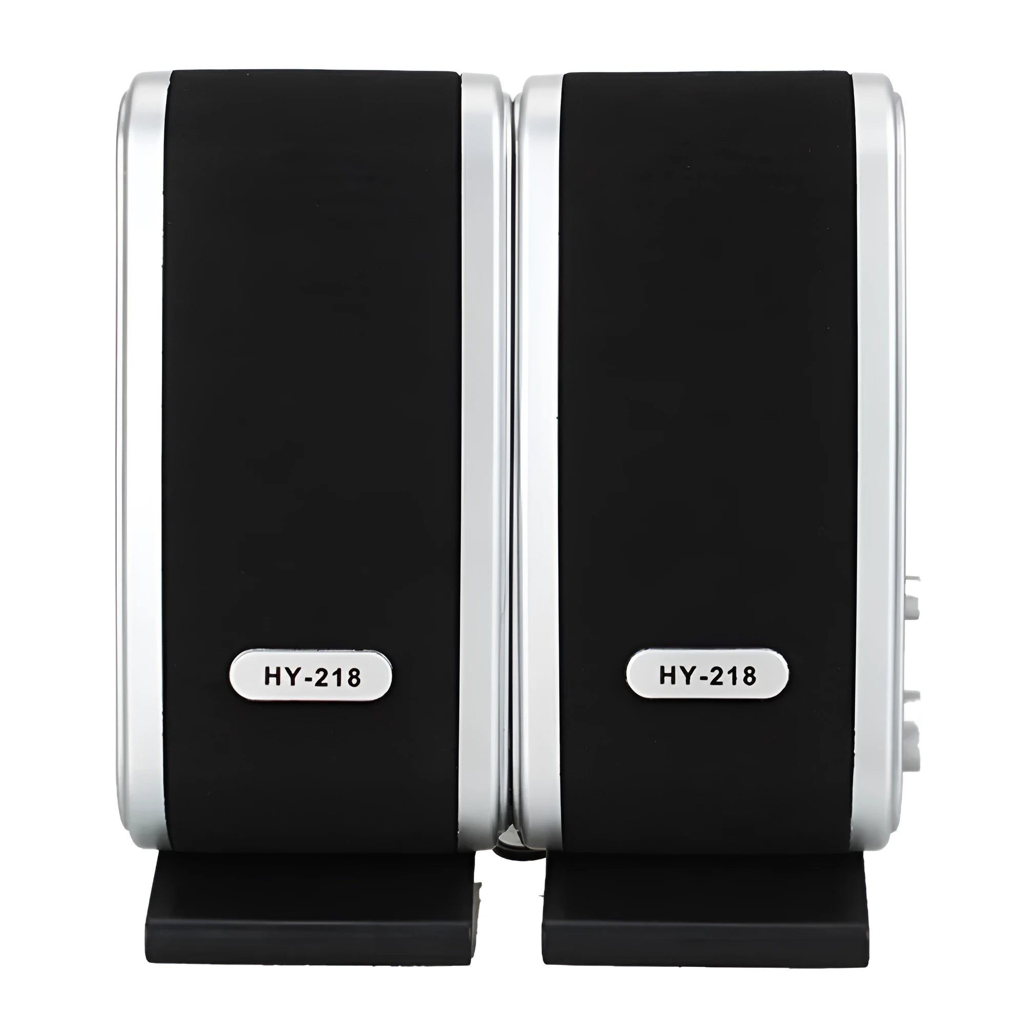 Black notebook mini speaker with USB cable for laptop computer stereo audio