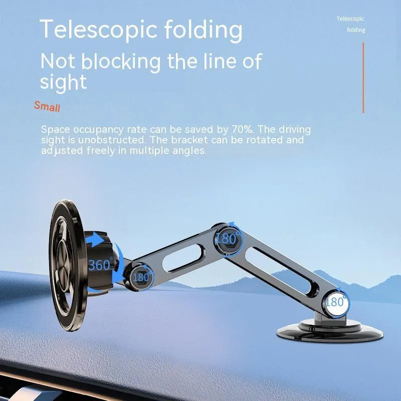 All-metal magnetic car phone holder with rotating ball joint in multiple metallic colours