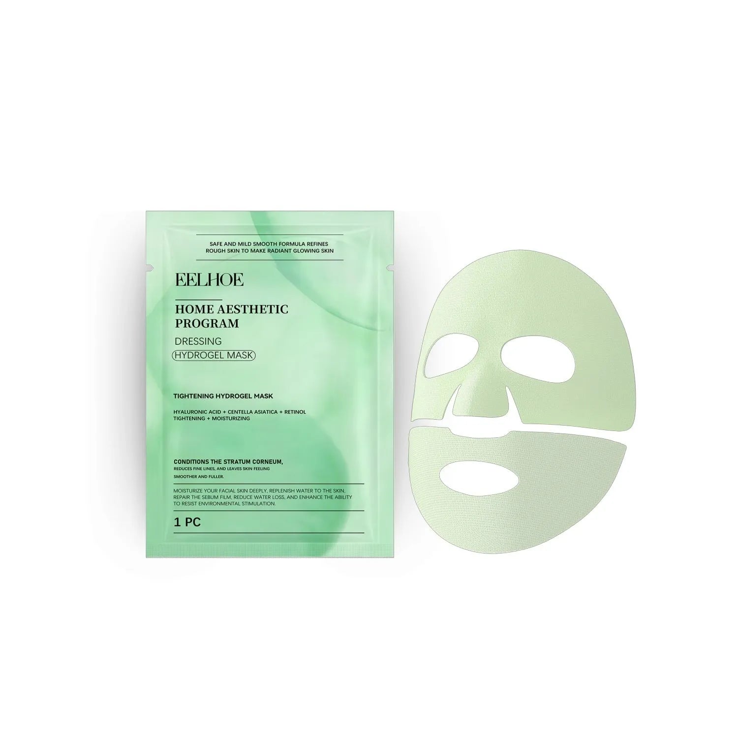 Retinol hydrating face mask with hyaluronic acid and Centella asiatica extract in single and four-piece pack