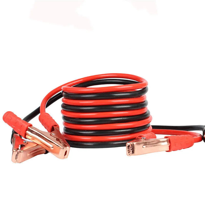 Car battery clip kit with black and red 500A clamps on 2m PVC copper cable in OPP bag