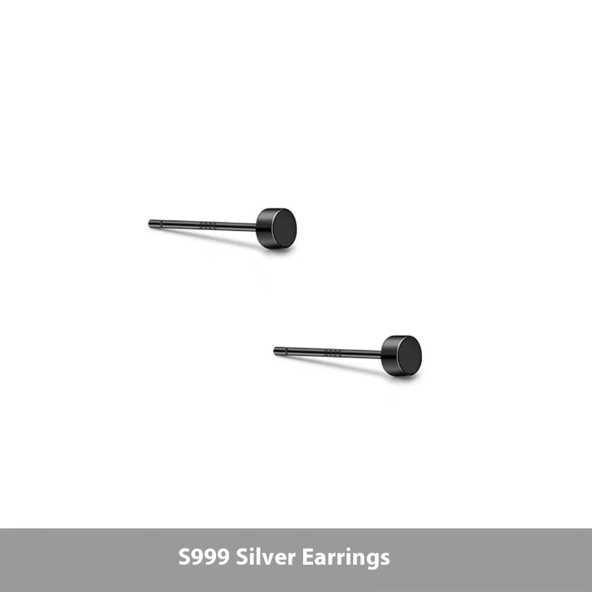Sterling silver geometric round stud earrings in multiple sizes from 3mm to 8mm