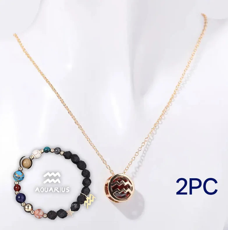 Natural stone beaded necklace and bracelet set with genuine stone beads in a matching style