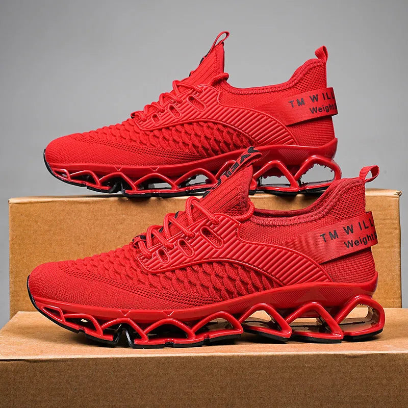 Blade Sports mesh casual running shoes in solid colour with rubber IP TPU sole