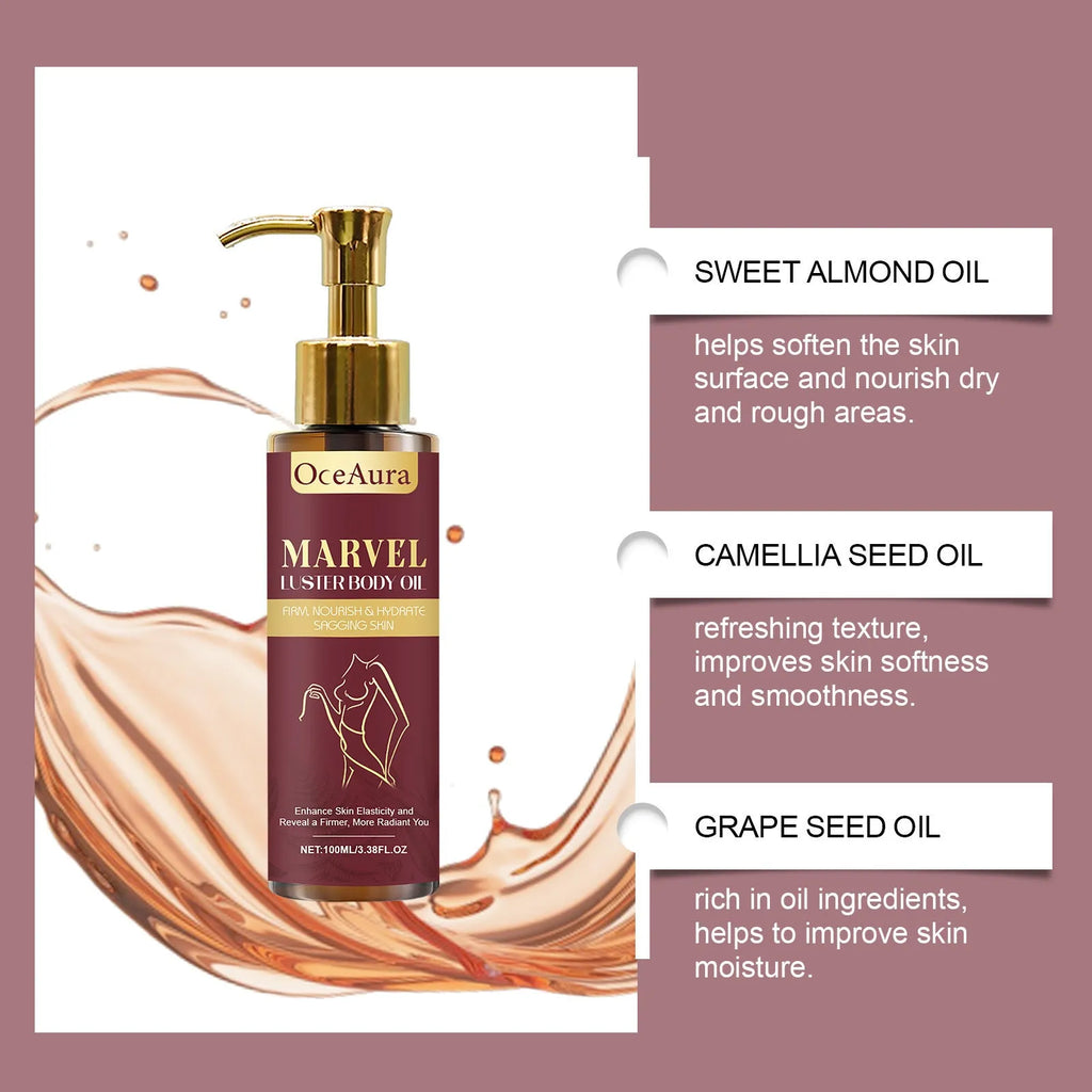 Gloss Care Body Massage Oil 100ml bottle with jojoba and sweet almond oils for skin glow