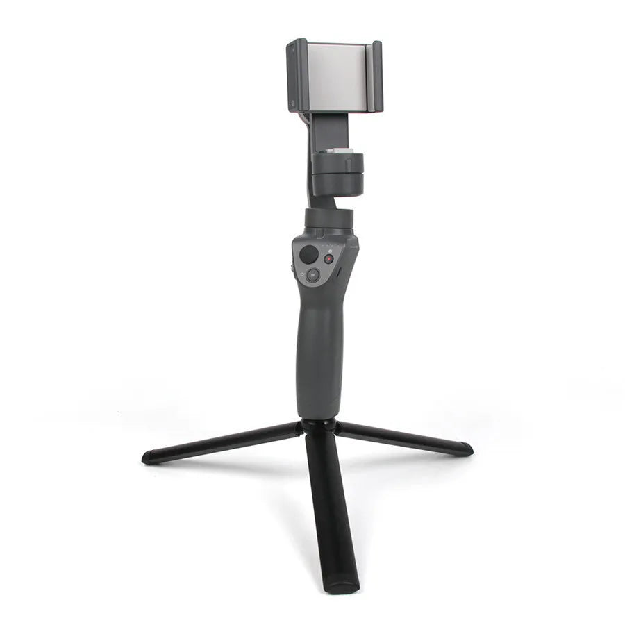 Black aluminium alloy mobile phone tripod and handheld stabilizer for Apple iPhone photography