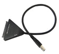 Black USB 3.0 to SATA 7+15 pin hard drive adapter cable for 2.5 inch and 3.5 inch drives.