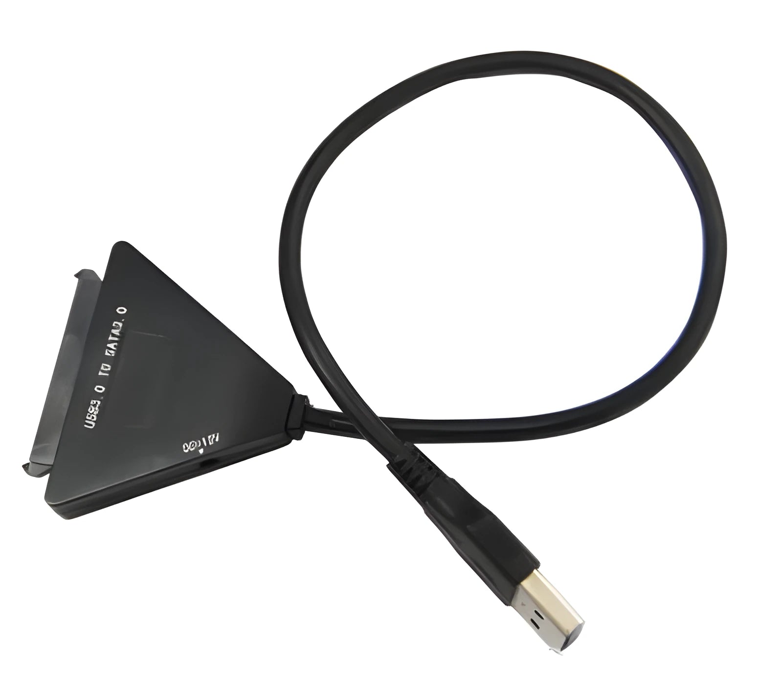 Black USB 3.0 to SATA 7+15 pin hard drive adapter cable for 2.5 inch and 3.5 inch drives.