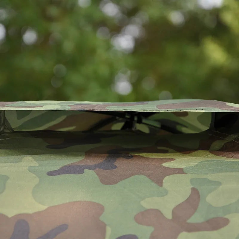 Camouflage pattern camping tent with steel ground nails and waterproof Oxford cloth construction