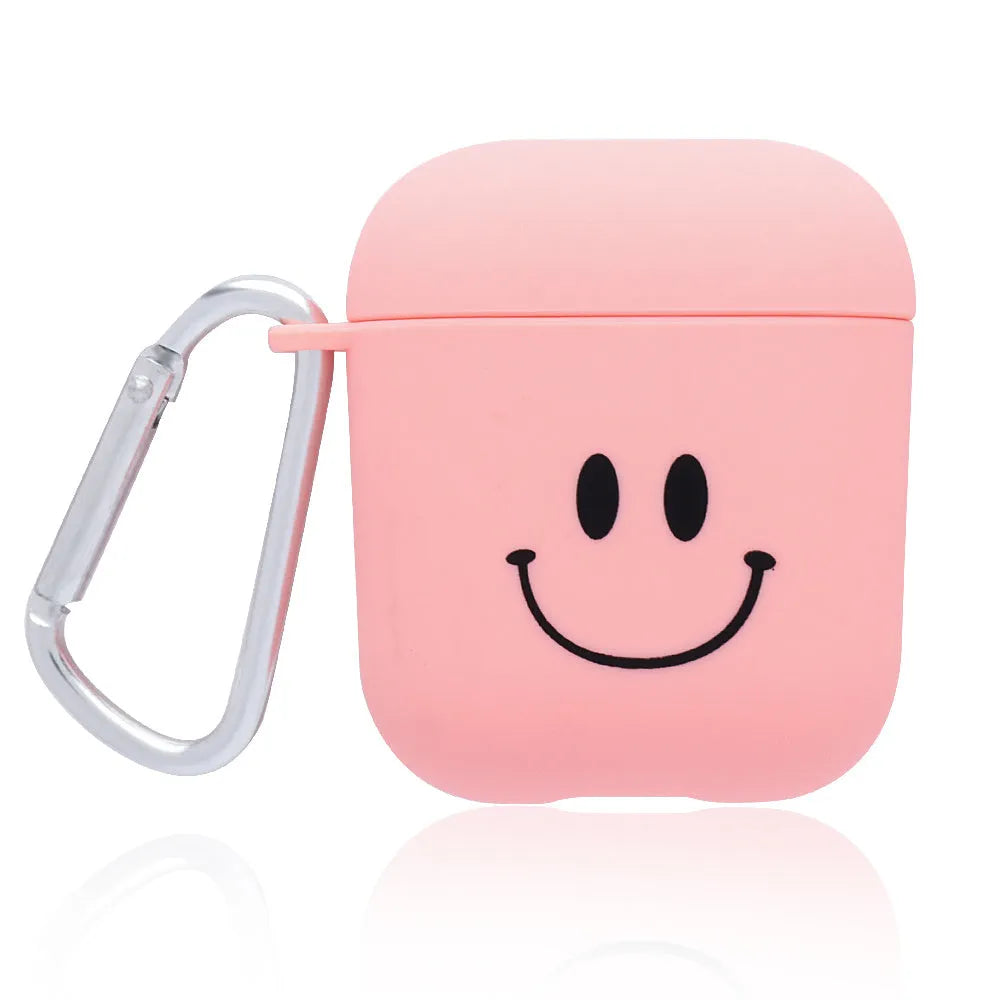 AirPods protective case cover in pink PC plastic with flower decorative design