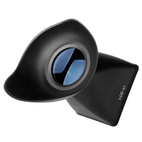 Camera framing amplifier viewfinder attached to DSLR camera LCD screen