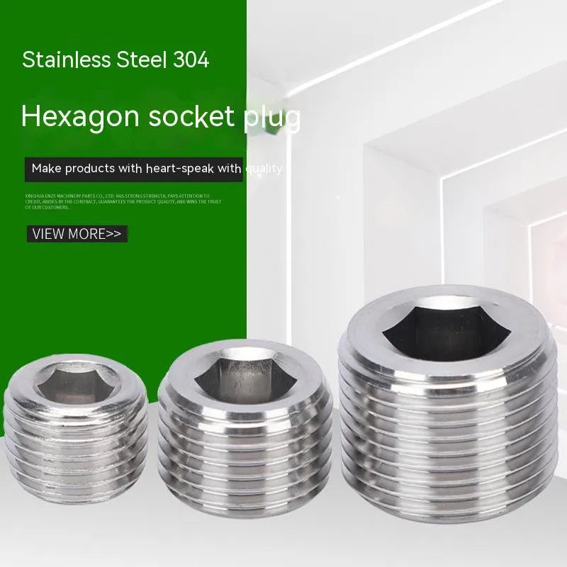 304 stainless steel hexagonal plug for 3/8 pipe bulkhead fitting