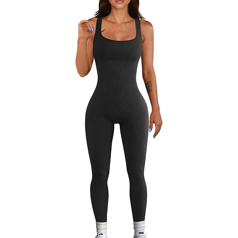 Women's long sleeve suspension tights bodysuit with button details in spandex fabric