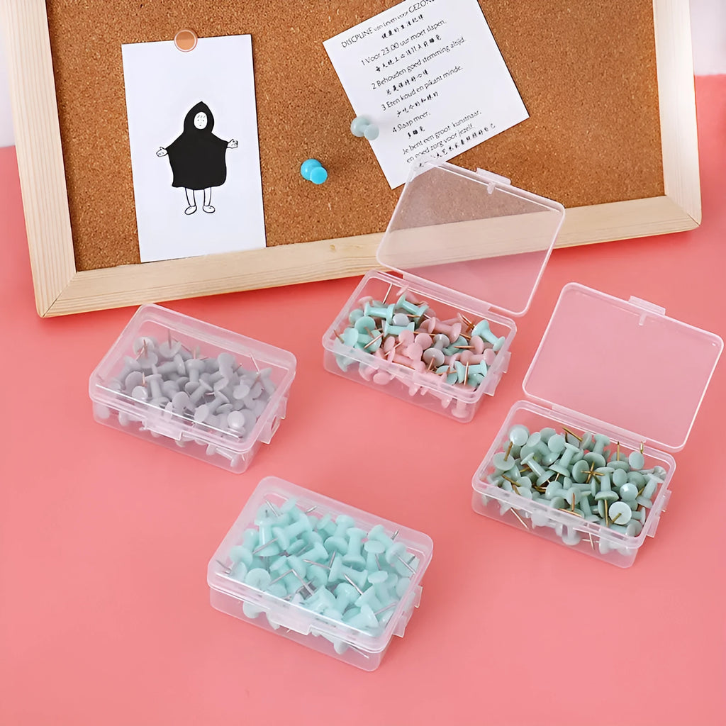 Creative Morandi colour pushpins 50 pieces DIY push pin in green grey pink and mixed colours