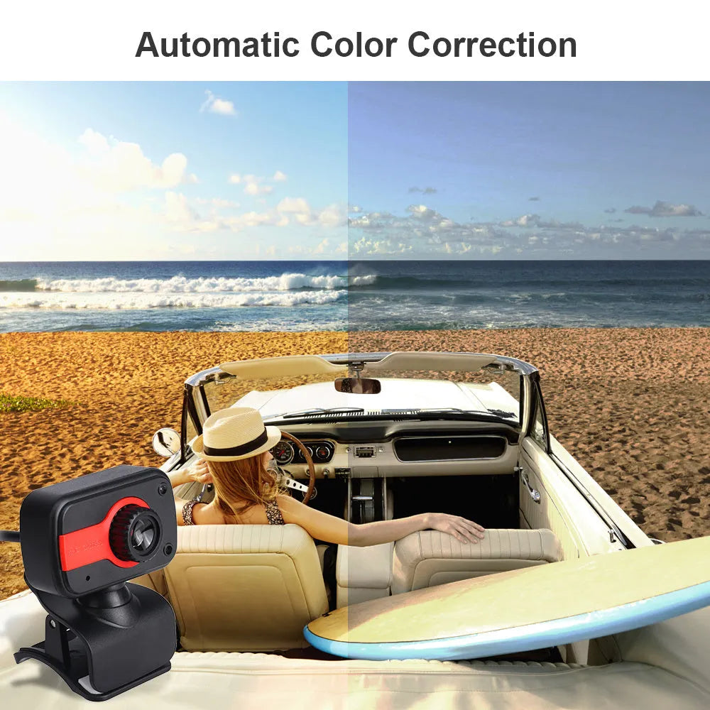 Mini driverless video camera with 12-megapixel CMOS sensor, 360-degree rotation, manual focus, built-in microphone, and 1.45-metre cable
