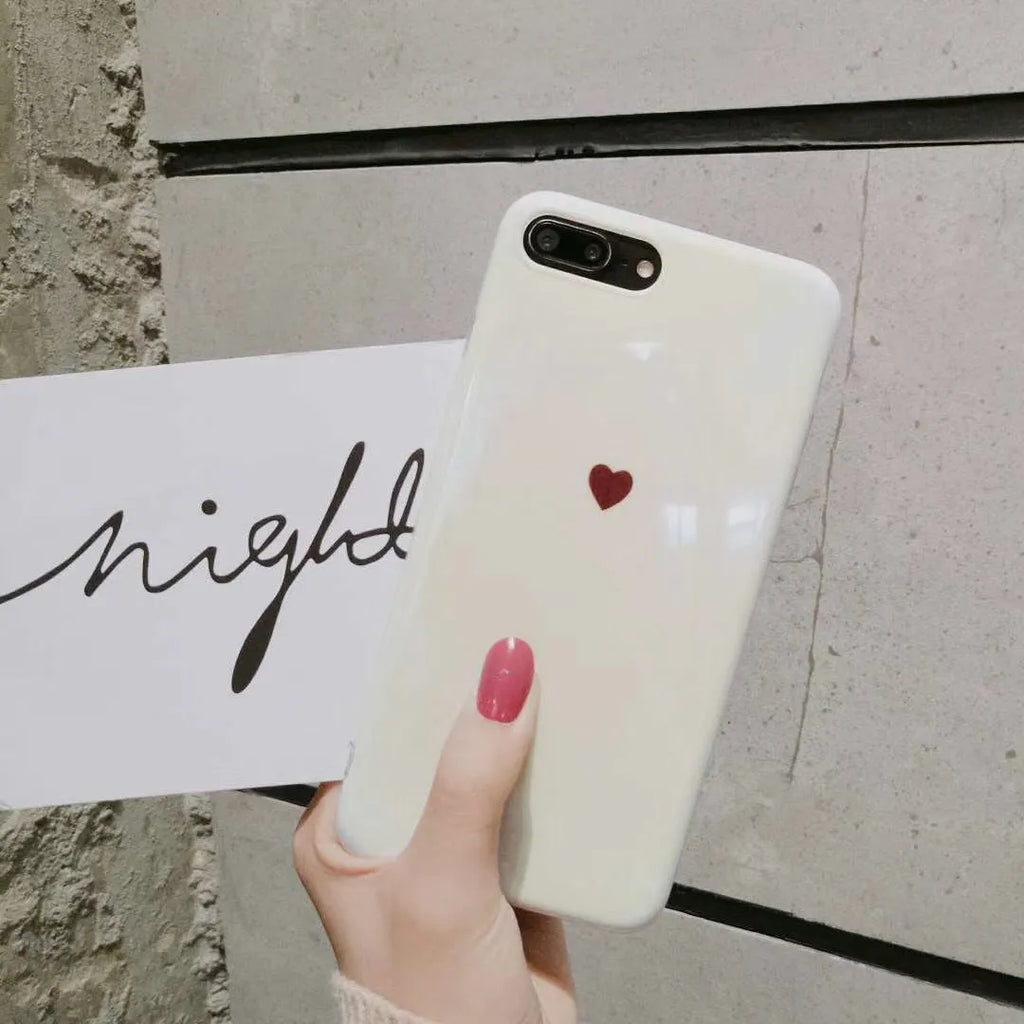 Love phone case back cover for iPhone in white colour with simple style and blue light material